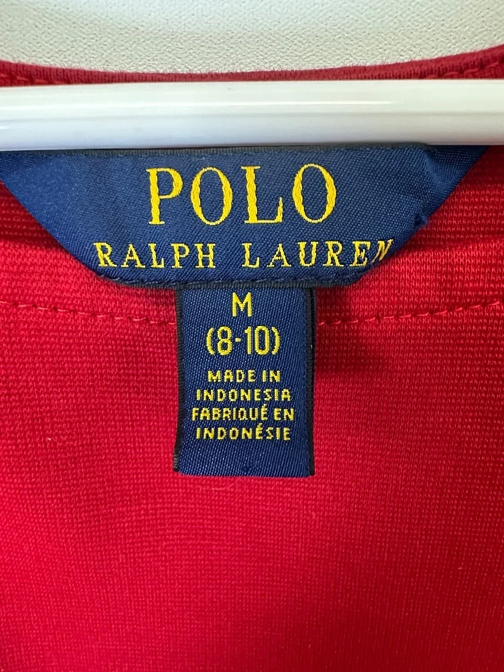 Polo Ralph Lauren Girls Red Black Ponte Dress Bow Holiday Party M 8/10
